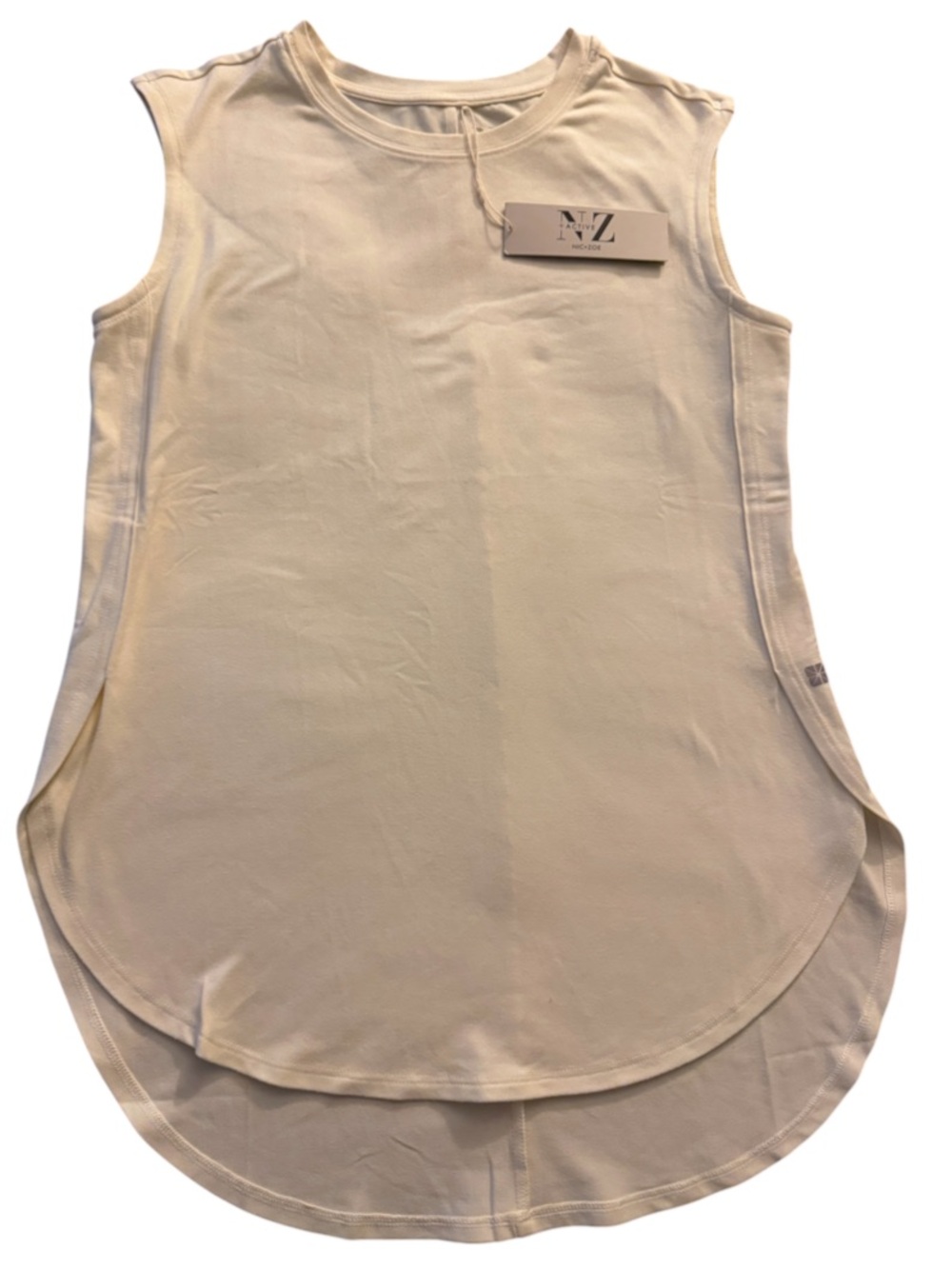 NIC+ZOE Cream Rounded-Hem Sleeveless Tank